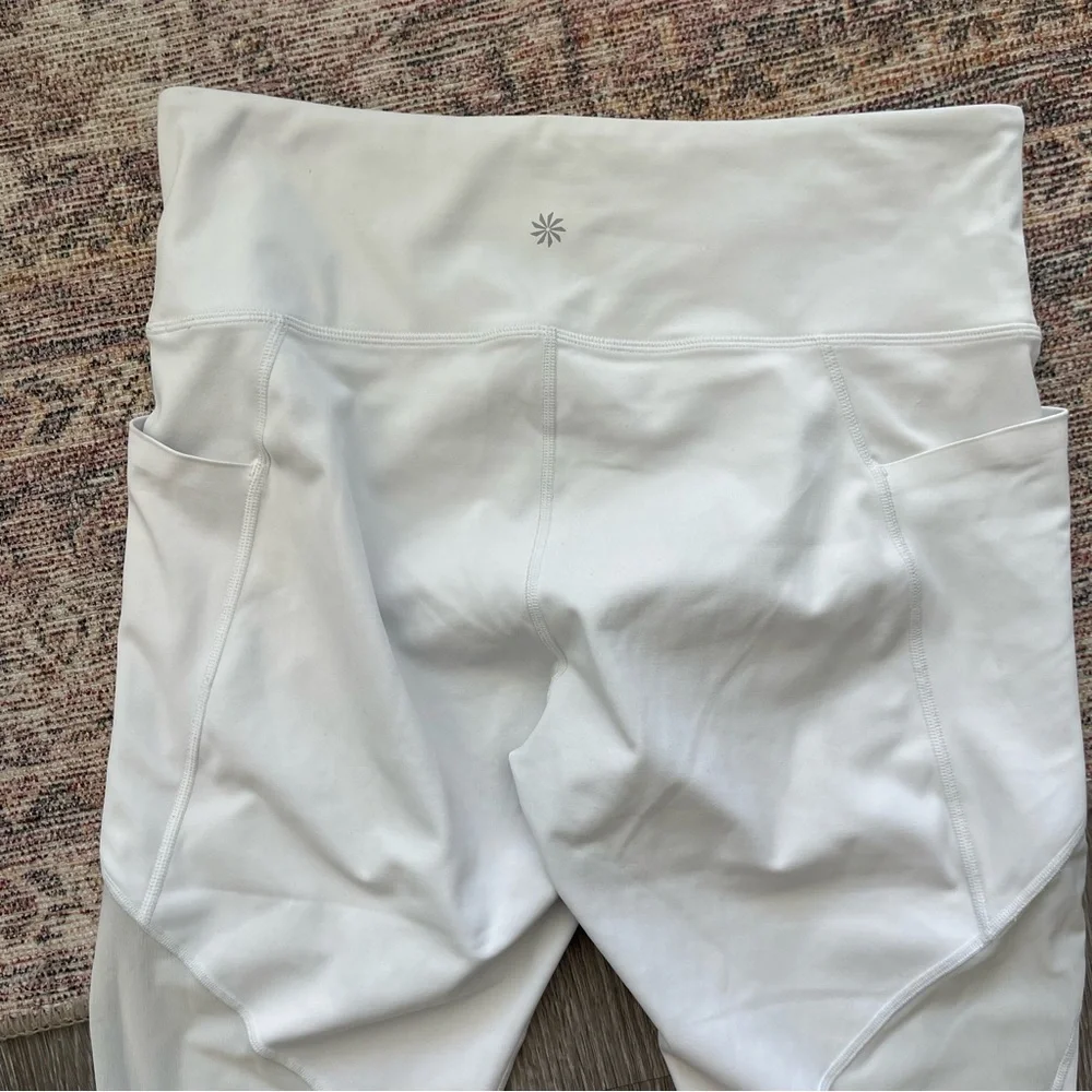 ATHLETA White Leggings Eclipse - Mesh Detail